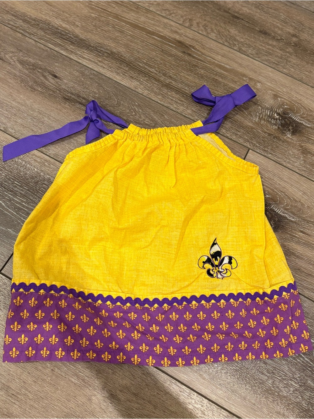 Yellow & Purple Girls' Fleur-de-Lis Halter Top - Louisiana Dress
